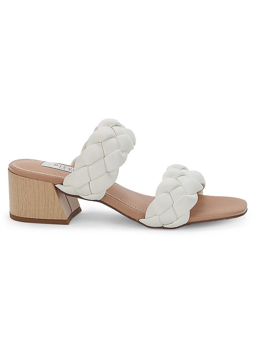 Steven New York Women's Barrett Block-Heel Braided Sandals - White - Size 6 | Saks Fifth Avenue OFF 5TH