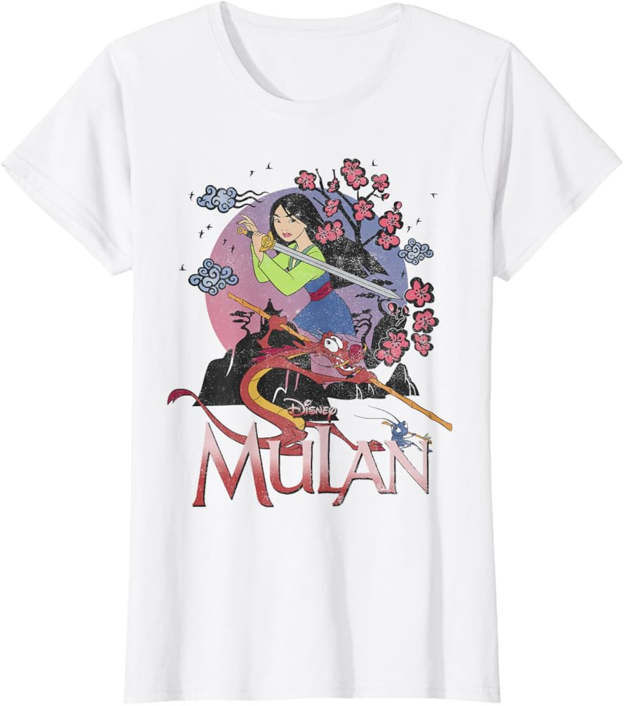 Disney Mulan and Mushu Collage Retrato Logo Camiseta Peque\u00f1a | Amazon (US)