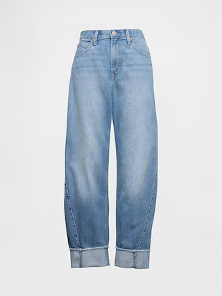 High Rise Cuffed Barrel Jeans | Gap (US)