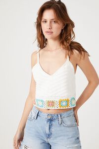 Floral Crochet Sweater-Knit Cami | Forever 21 (US)