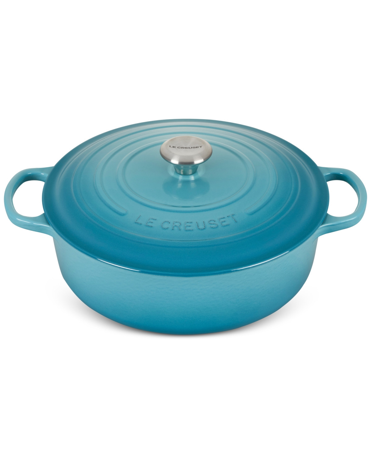 Le Creuset 6.75-Qt. Round Wide Dutch Oven - Caribbean | Macy's