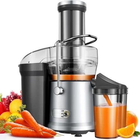 Juicer Machine, 1200W Centrifugal Juicer Extractor with Wide Mouth 3.2" Feed Chute for Fruit Vegetable, Easy to Clean, Silver | Walmart (US)