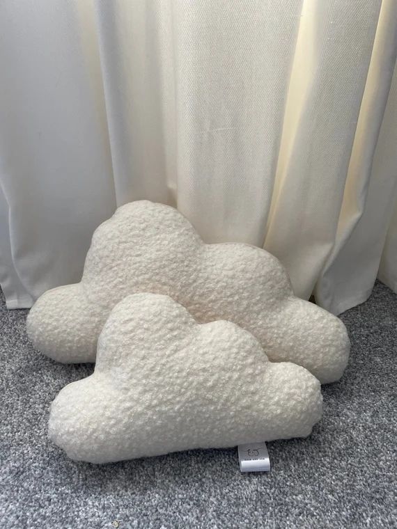 Boucle cloud cushion teddy cloud cushion neutral nursery decoration boho nursery cushion boho nur... | Etsy (US)