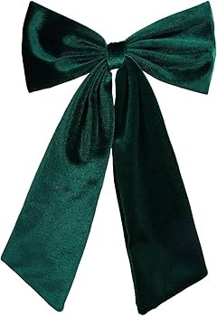 6.5 Inch Velvet Hair Bow Clip Classic Bowknot Ponytail Holder Long Velvet Ribbon Barrette Hair Ac... | Amazon (US)
