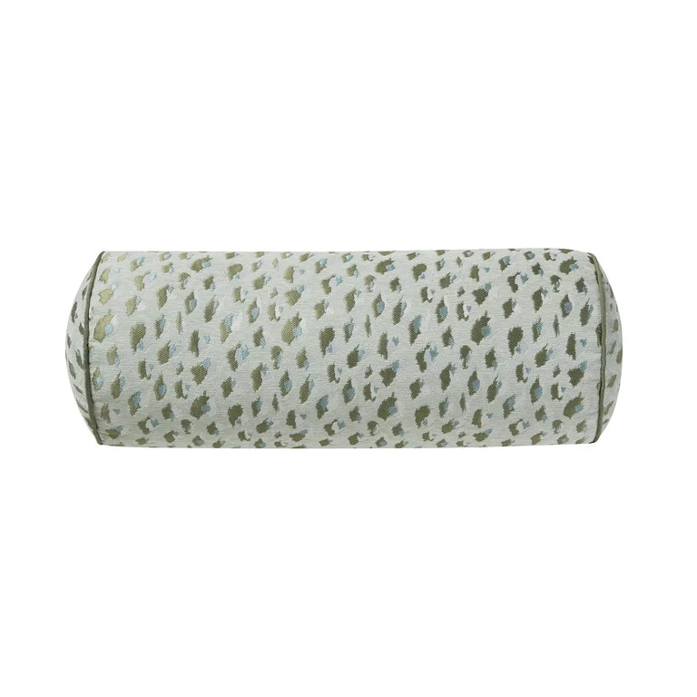 Home Decor Collection 8" x 20" Green Woven Leopard Bolster Decorative Pillow | Walmart (US)