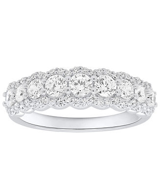 Lab-Grown Diamond Ring (1 ct. t.w.) in Sterling Silver or 14k Gold Plated Sterling Silver | Macy's