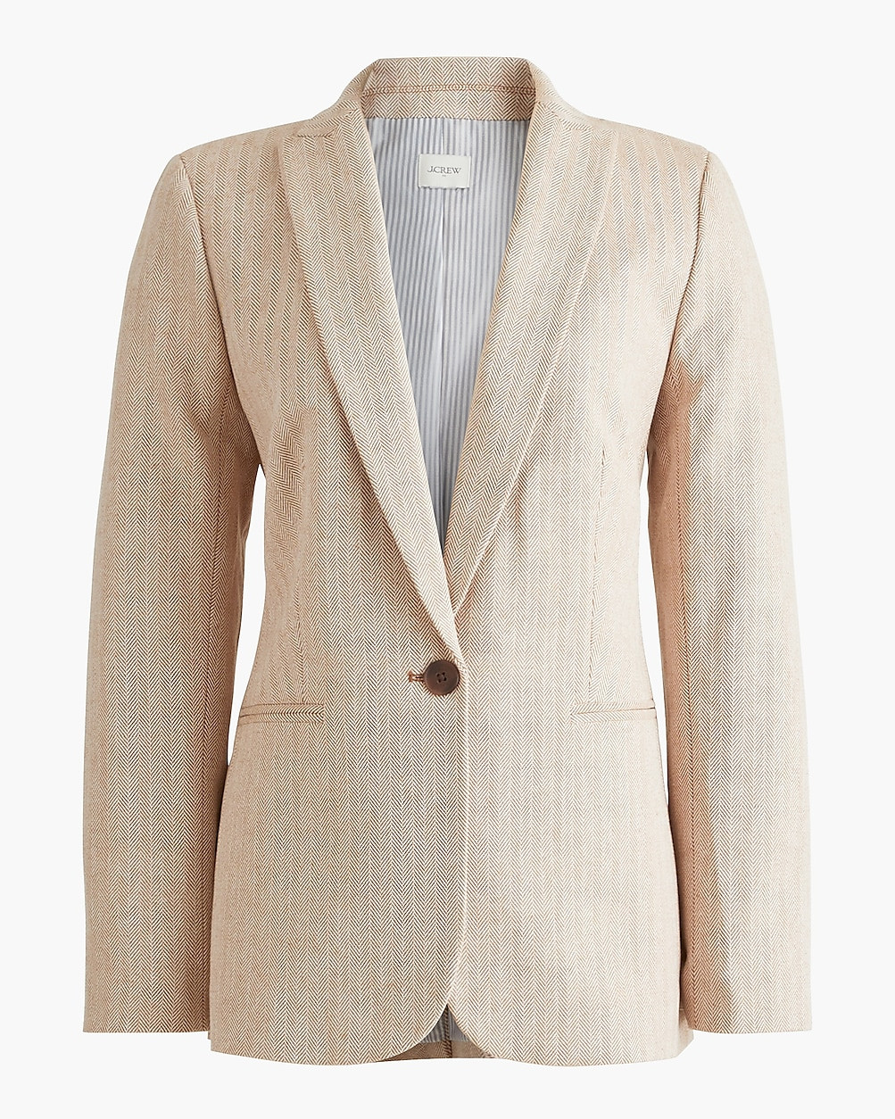 Petite cotton herringbone one-button blazer | J.Crew Factory
