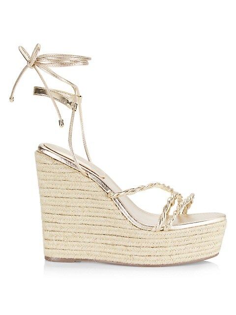 Jhessy Twisted Leather Wedge Sandals | Saks Fifth Avenue