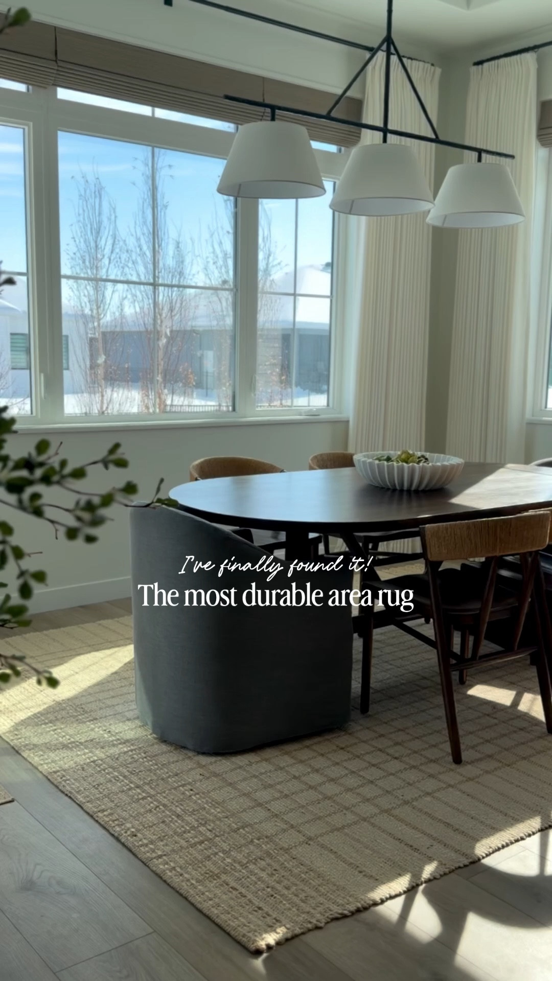 Shop our dining space and save this post for later! 😍

The most durable and pretty jute rug! We’ve officially had this jute rug under our dining table for over a year and it has held up great with 4 kids. From spaghetti to chocolate milk spills, this rug has seen it all and cleans SO easily. 

Despite being jute, this rug features a backing and doesn’t shed like most jute rugs. 🙌 It also features the prettiest design and neutral colors. We have the 9”8x10’ size under our 84” dining table  

#neutralrug #diningroom #diningroomrug #diningtable 

#LTKHome