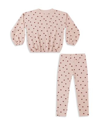 Girls' Spongey Knit Dot Print Sweatshirt & Leggings Set - Baby | Bloomingdale's (US)