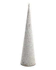 24in Extra Large White Beaded Christmas Cone | TJ Maxx