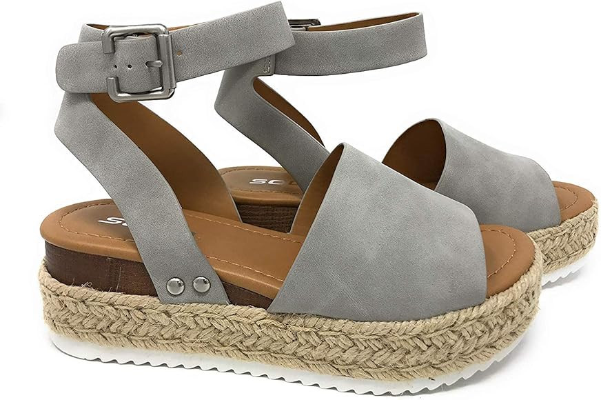 Womens VALETT Open Toe Casual Ankle Strap Sandals | Amazon (US)