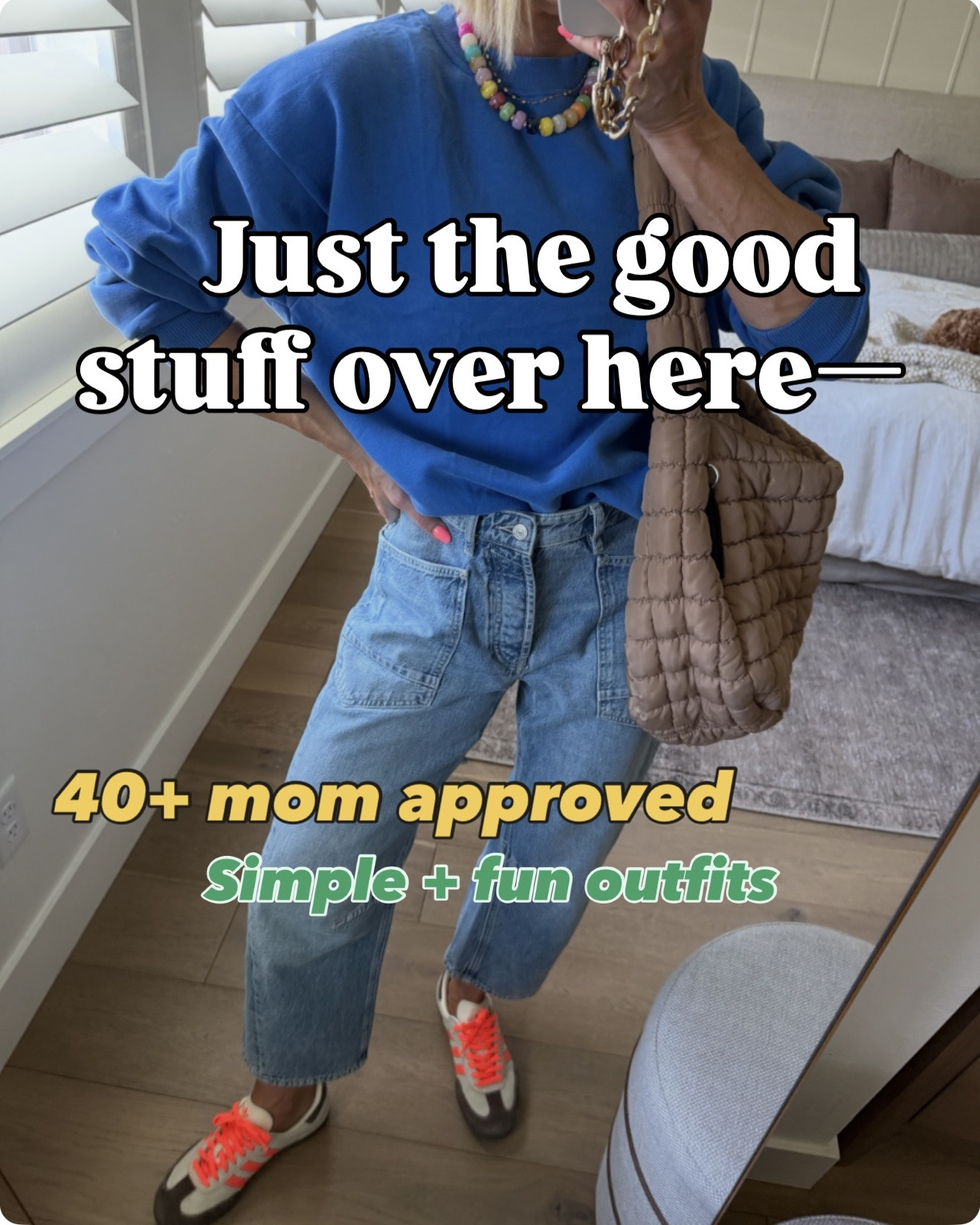Picky mom edit = only the good stuff 
👉Easy, flattering, affordable pieces you’ll actually wear on repeat—no overthinking, just getting dressed and going.
* Everything fit fits true to size unless noted below.
Size down in these jeans⬇️ . . . I’m a true size 27 and like my jeans to fit loose and these were still loose going down to a 26.
Size down in blue (slide 1) and a ecru (polka dot green jacket) barrel jeans, size down in the light blue/raw hem jeans shown with green polkadot jacket.
go 1/2 size down in all adidas, pumas fit tts.
Go down a size in striped linen shirt. Wearing a small

Summer outfits 
spring outfits 2026
date night outfits
spring dresses
work outfits
travel outfits
vacation outfits beach 
resort wear 2026
business casual workwear
country concert outfits
Graduation dress 
Kentucky derby

#LTKmomlife #LTKMothersDay #LTKOver40