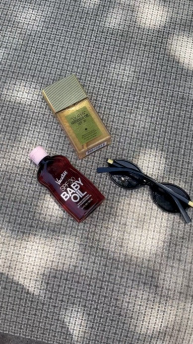 Resort Vacation Suncreen 

Shimmering Oil SPf 30
Baby Oil SPF 30
Suncreen Lotion SPF 30
Miu Miu Logo Round Sunglasses 

#Poolside

#LTKSwim #LTKTravel #LTKBeauty