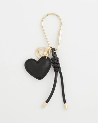 Women's Faux Leather Heart Bag Charm in Black | Chico's | Chico's