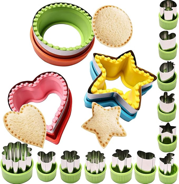 GELIFATLE Sandwich Cutter and Sealer Set, 3 Pcs Bread Sandwich Decruster Pancake Maker DIY Cookie... | Amazon (US)