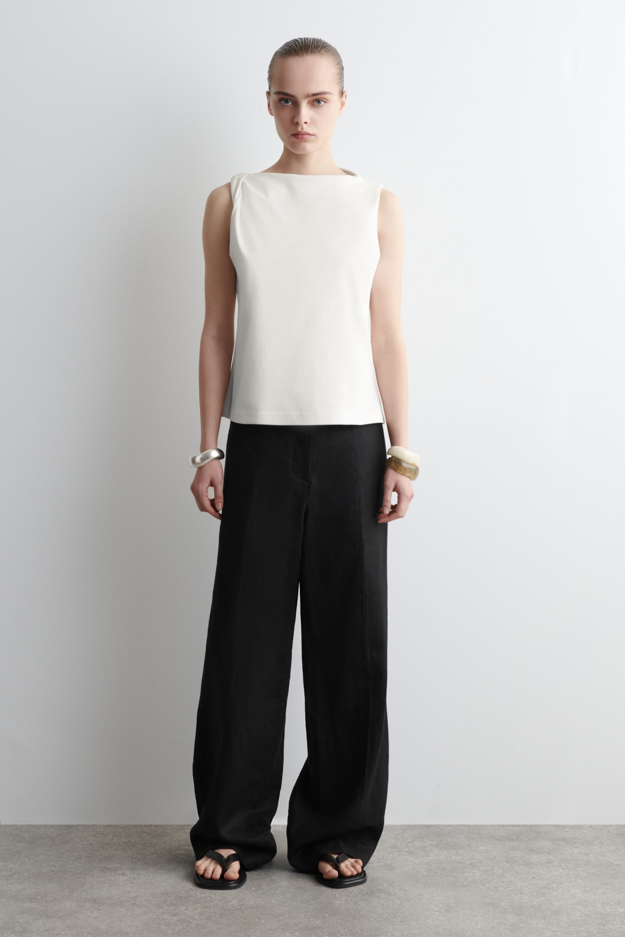 TWIST-DETAIL COTTON TOP - WHITE | COS | COS (EU)