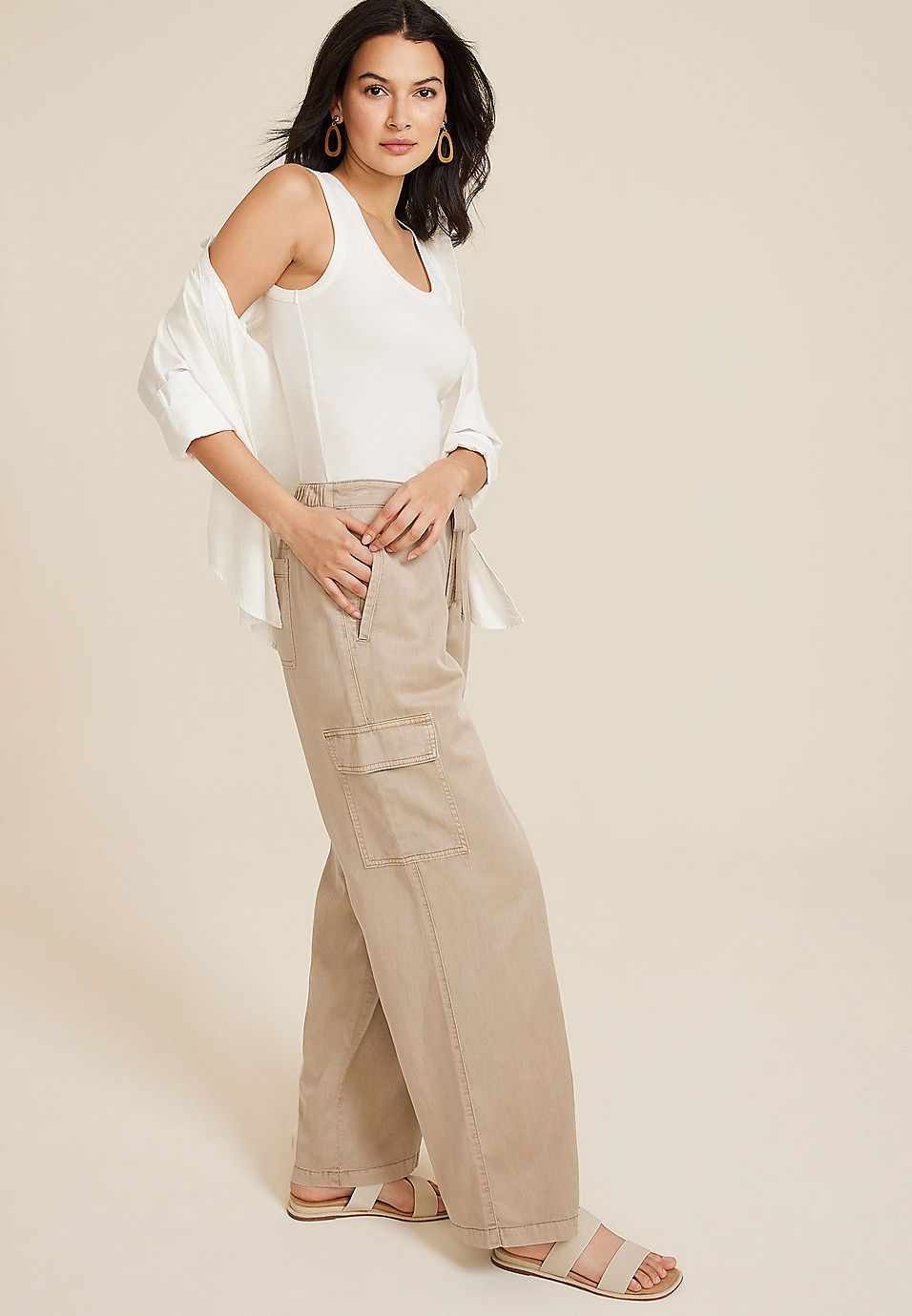 Soft Cargo High Rise Wide Leg Pant | Maurices