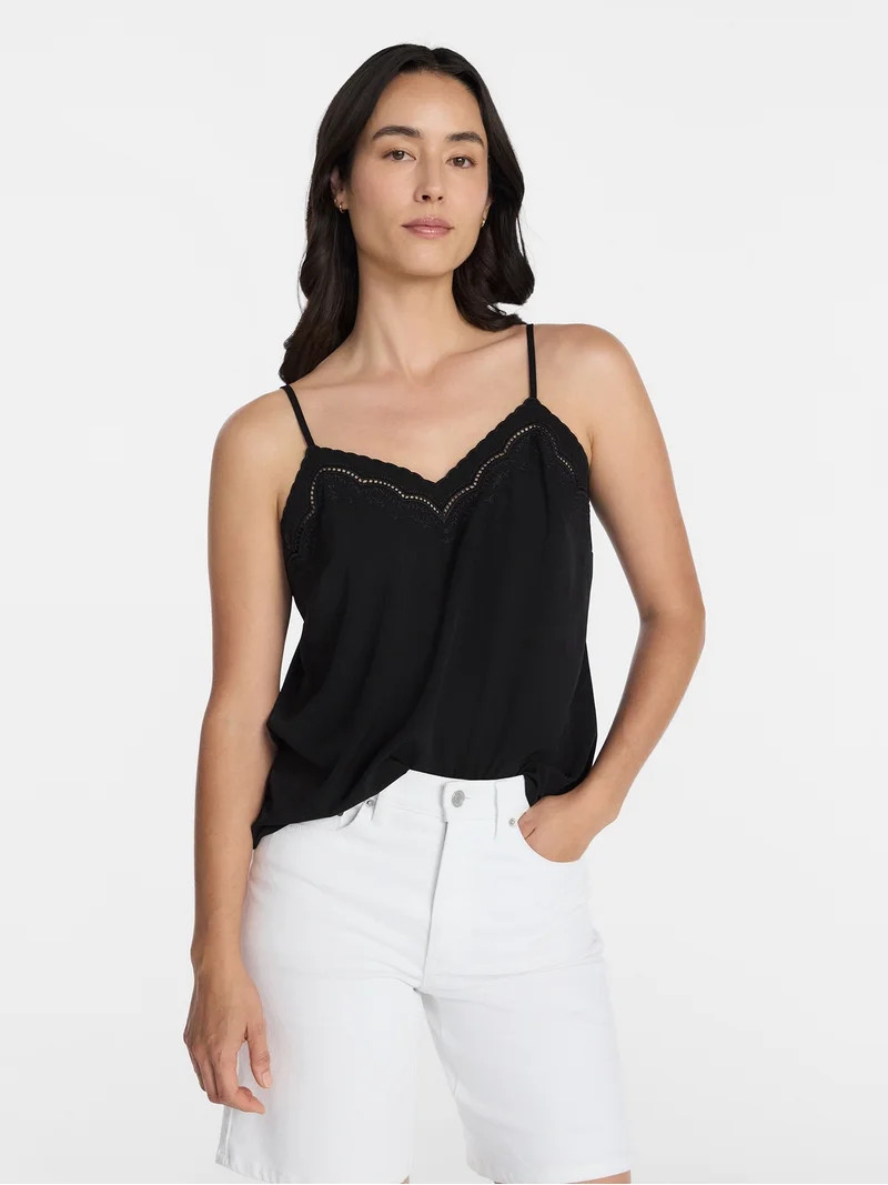 Time and Tru Women's Embroidered Cami, Sizes XS-XXXL | Walmart (US)