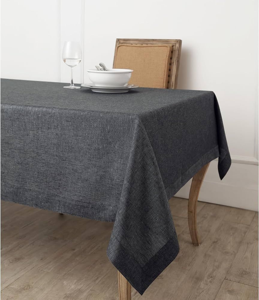 Solino Home 100% Pure Linen Tablecloth 60 x 84 Inch – Charcoal Grey Tablecloth for Indoor, Outd... | Amazon (CA)