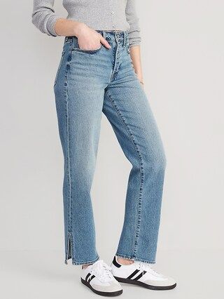 High-Waisted OG Loose Side-Slit Jeans for Women | Old Navy (US)