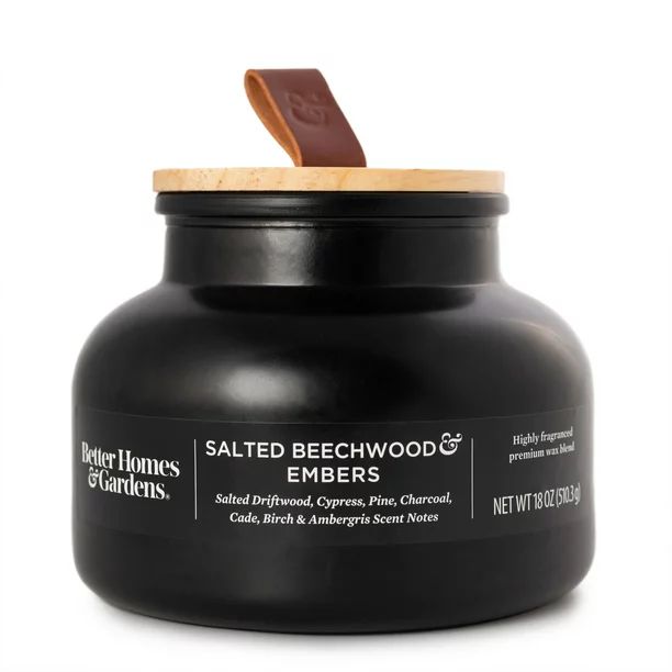 Better Homes & Gardens 18oz Beechwood & Embers Scented Wooden Wick Bell Jar Candle | Walmart (US)