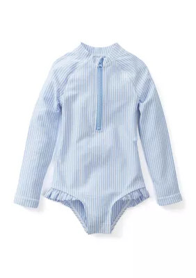 Toddler Girls Seersucker Stripe Rashguard | Belk