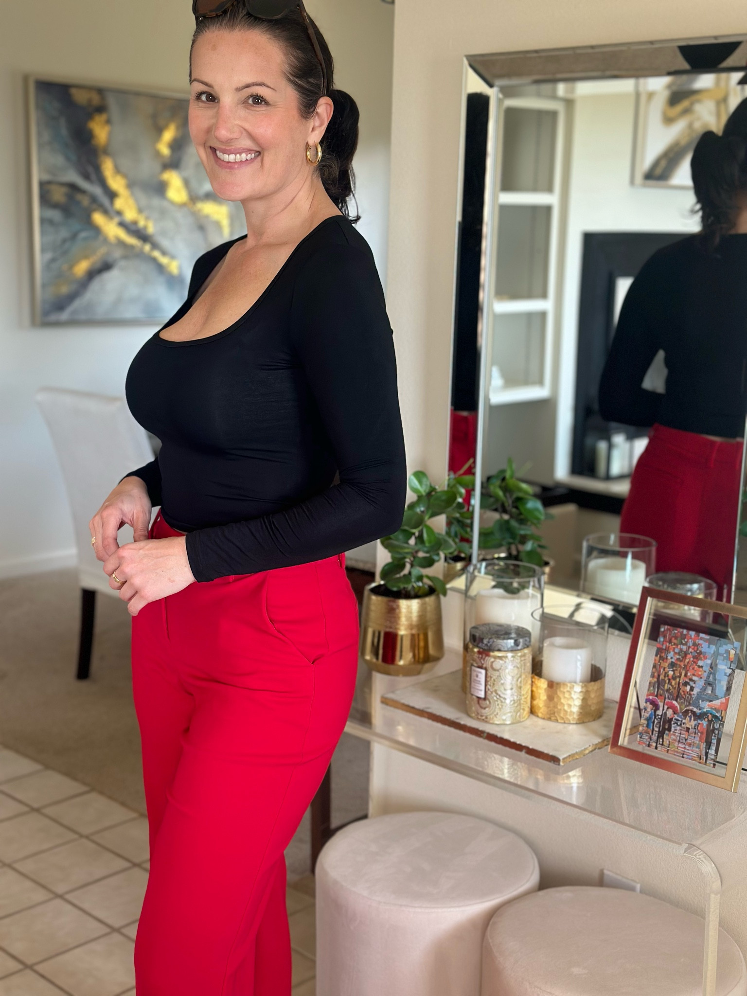 Fall outfits - Fall style - Workwear - Work outfits - Black tops - Red pants - Classy outfits - Work apparel 

#LTKWorkwear #LTKFindsUnder50 #LTKSeasonal