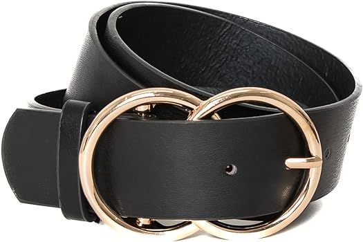 ARVORES Women’s PU Leather Accent Buckle Fashion Soft Faux Leather Waist Belt Strap for Dress Jeans  | Amazon (US)