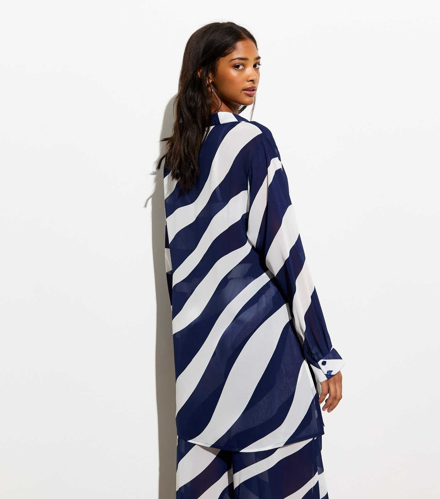 Blue Zebra Print Long-Sleeve Beach Shirt
						
						Add to Saved Items
						Remove from Saved ... | New Look (UK)