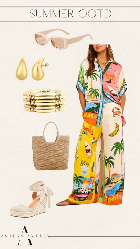 summer outfit, colorful outfit, summer handbag, tote bag, gold bracelet, gold earrings, summer shoes

#LTKSeasonal #LTKStyleTip #LTKFindsUnder50