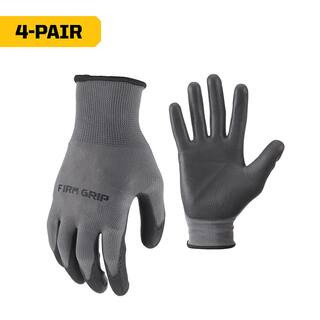 Large Polyurethane Grip Work Gloves (4-Pack) | The Home Depot