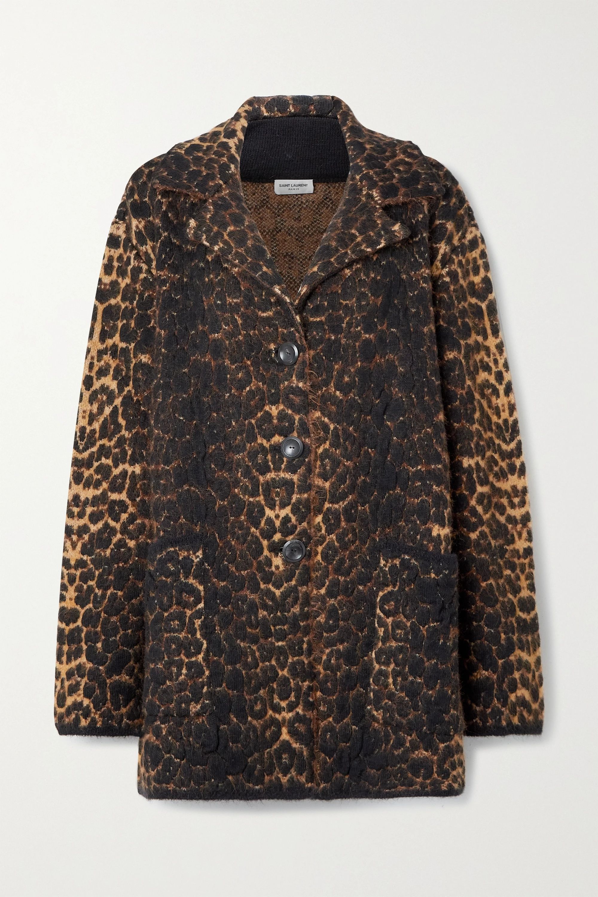 Leopard-jacquard wool-blend coat | NET-A-PORTER (UK & EU)
