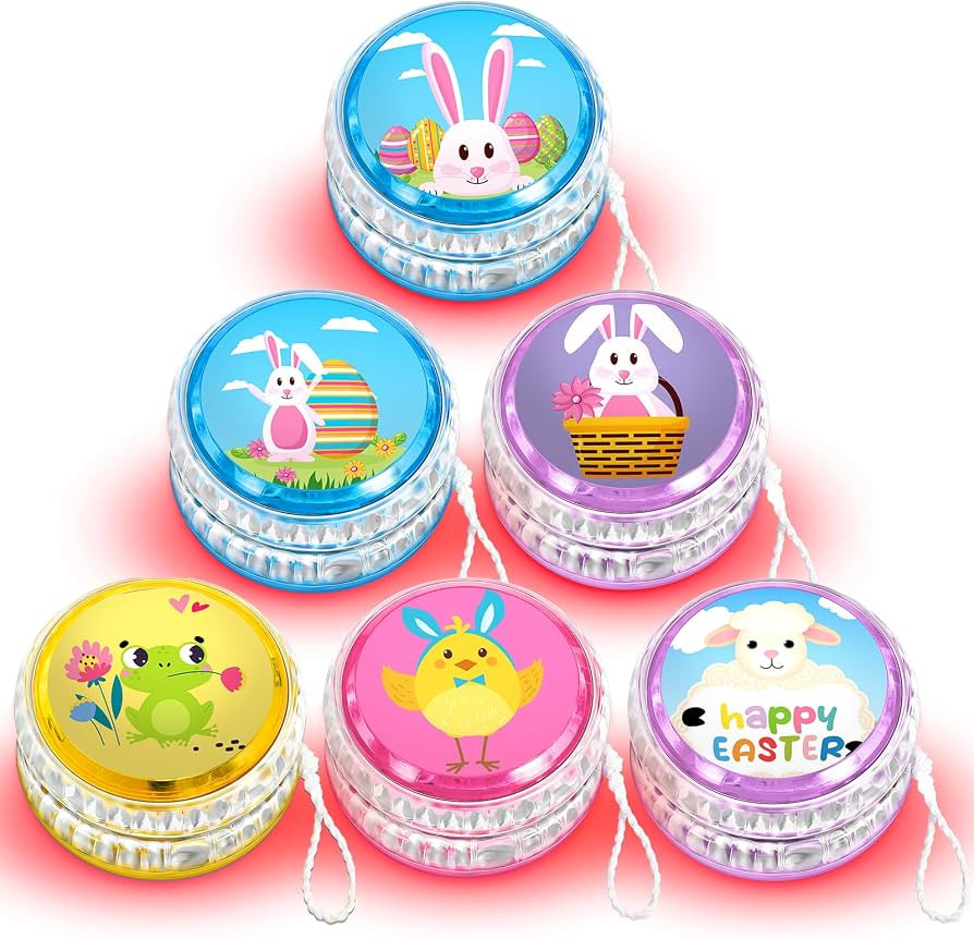 Woanger 24 Pcs Easter Toys Bulk Light up Yo Yo LED Responsive Ball for Kids Beginner Easter Bunny... | Amazon (US)