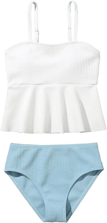 SHENHE Girl's Cute 2 Piece Bikini Set High Waisted Swimsuit Bathing Suit Beachwear | Amazon (US)