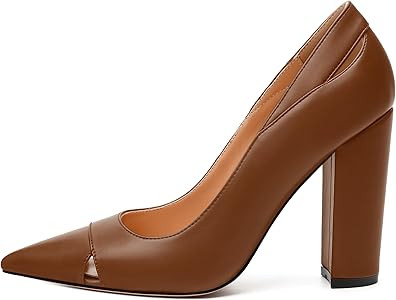 Women's Pumps, Pointed Toe High Heels Shoes for Women, Fashion Classic Pointed Toe High Chunky He... | Amazon (US)