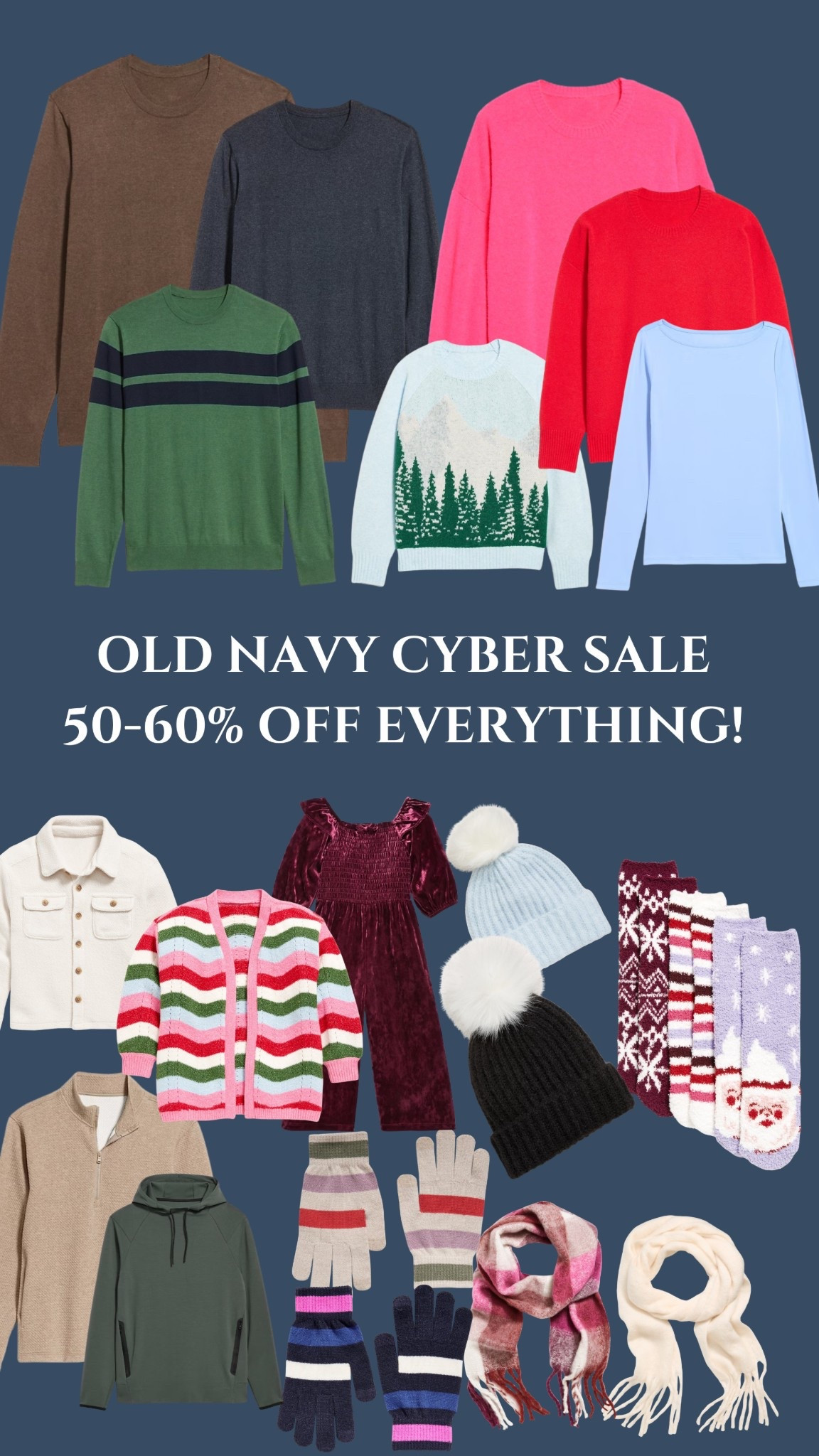 Old Navy CYBER SALE is 50-60% off everything today! Even Mila’s Striped Holiday Sweater is ONLY $10!!! 🩷❤️💚🤍😍 #LTKFamily #LTKCyberMonday #LTKHolidayGifts #LTKCyberSale #LTKWinterWear #LTKbeanies #LTKscarf #LTKstockingstuffers #LTKsweaters #LTKkids #LTKbaby

#LTKHoliday #LTKGiftGuide #LTKCyberWeek