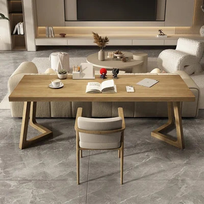 86.61" Brown Rectangular Solid Wood Office Sets | Wayfair North America