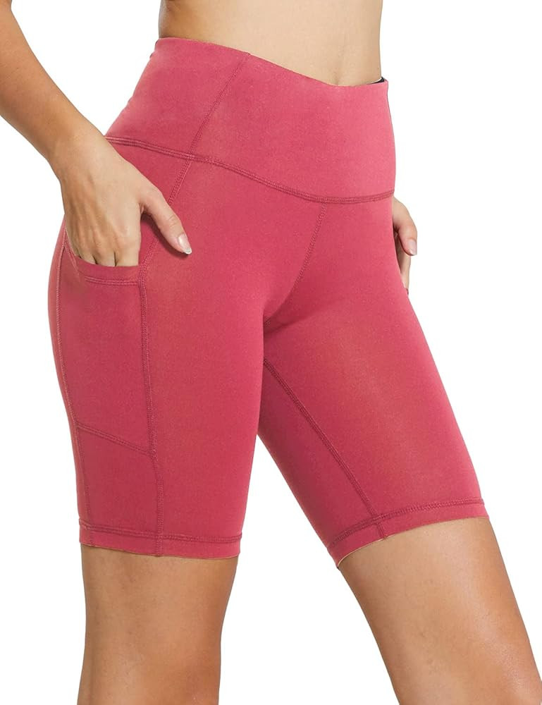 BALEAF Women's 8"/ 7"/ 5" High Waist Biker Shorts Yoga Running Volleyball Workout Gym with Pocket... | Amazon (US)