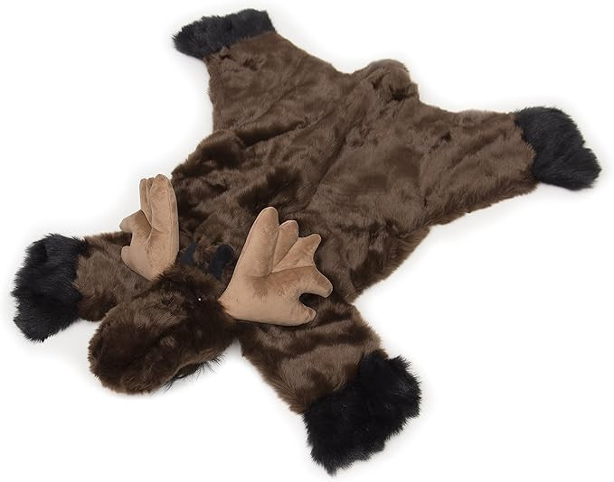 Carstens, Inc Plush Moose Animal Rug, Small, Brown | Amazon (US)