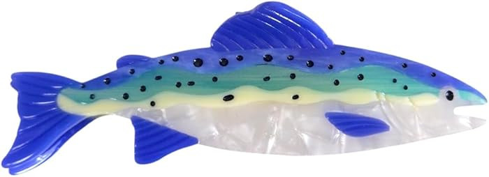 Cute Blue Salmon Hair Clip,Novelty Acetate Claw Clips,Small Fish Hair Clips for Women,Funny Hair ... | Amazon (US)