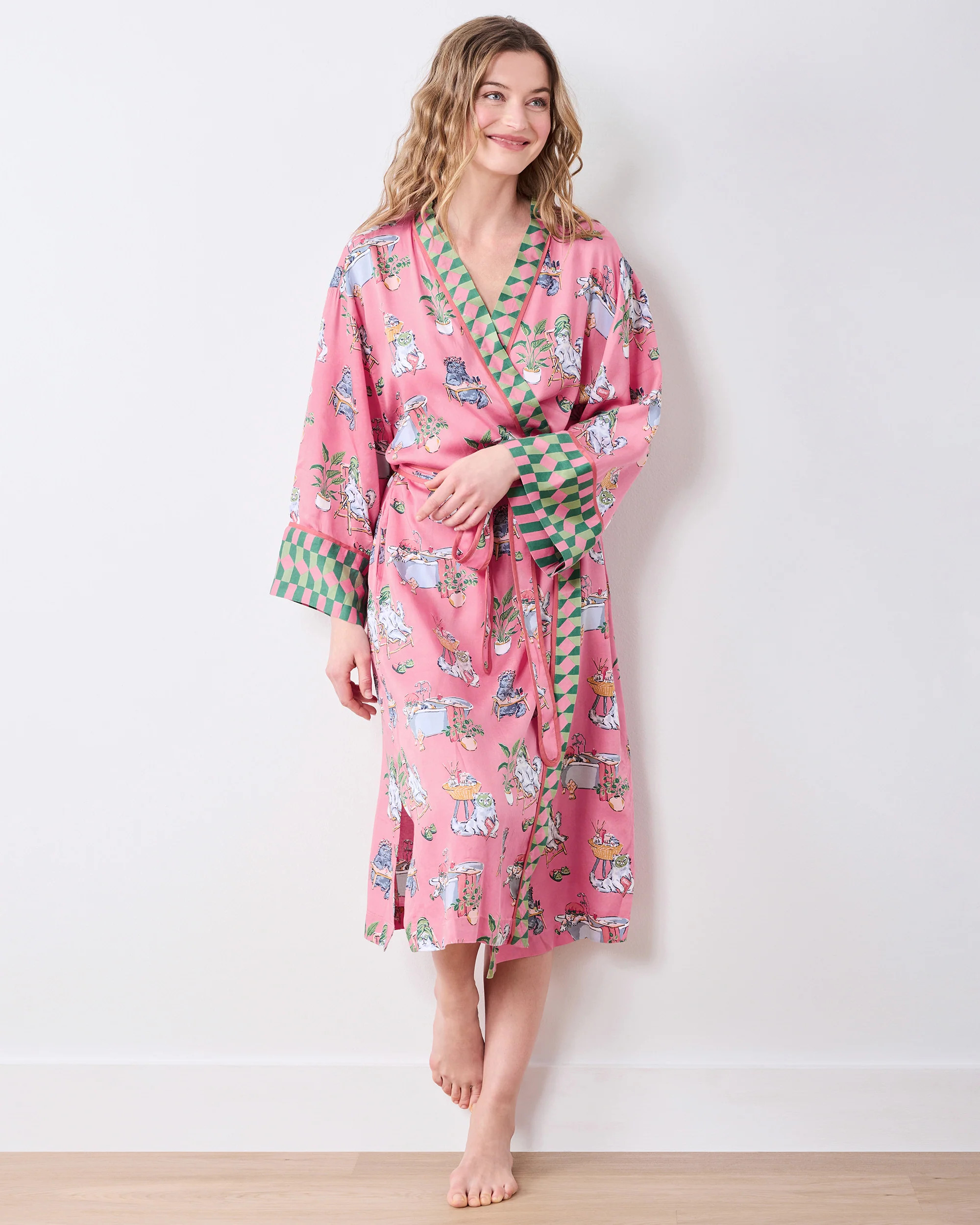 Spa Day - Eco Satin Robe - Pink Polish | Printfresh