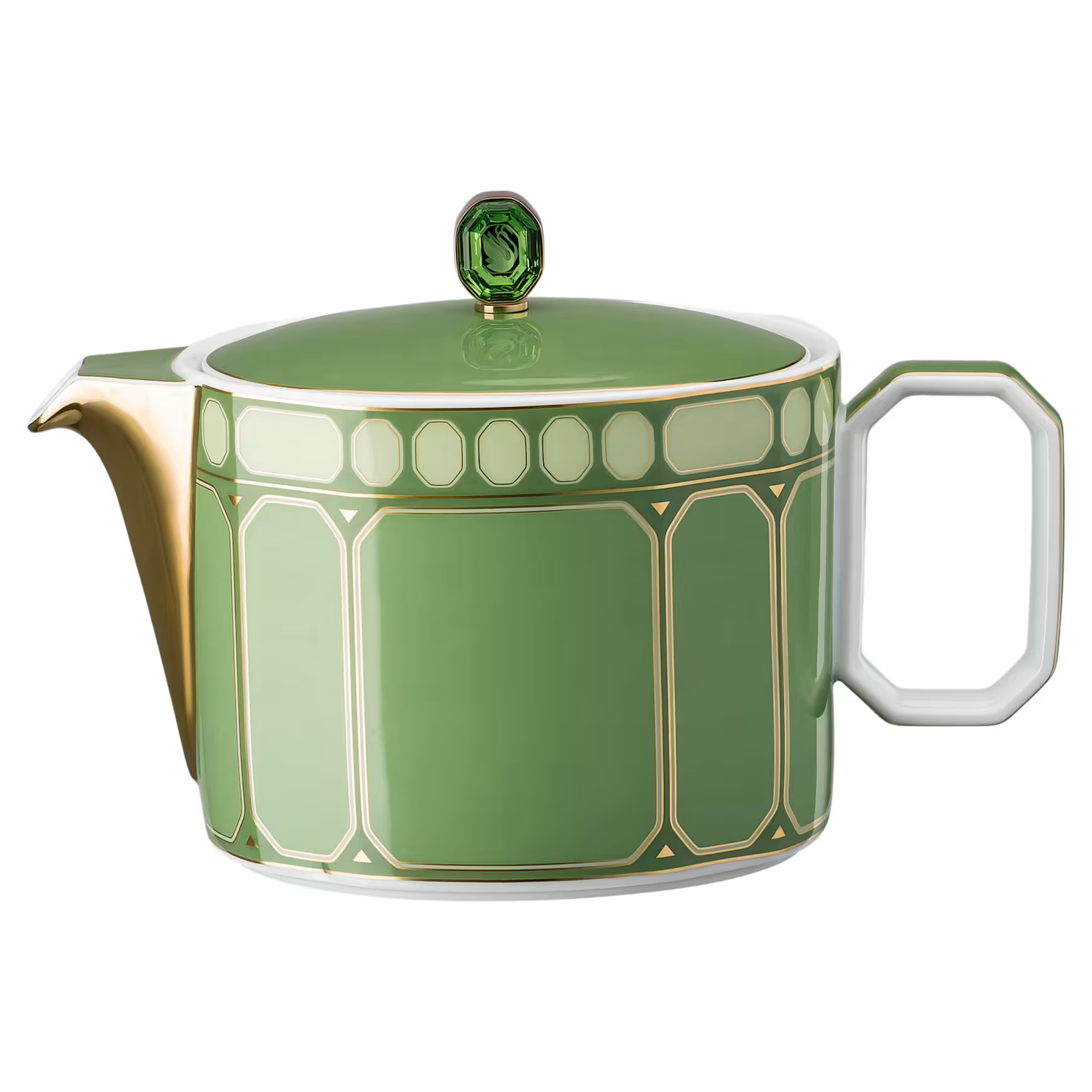 Signum teapot, Porcelain, Small, Green by SWAROVSKI | SWAROVSKI