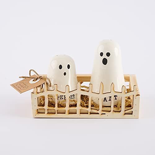 Amazon.com: Mud Pie Halloween Ghost Salt & Pepper Set, assembled 3 1/4" x 4 1/2": Home & Kitchen | Amazon (US)