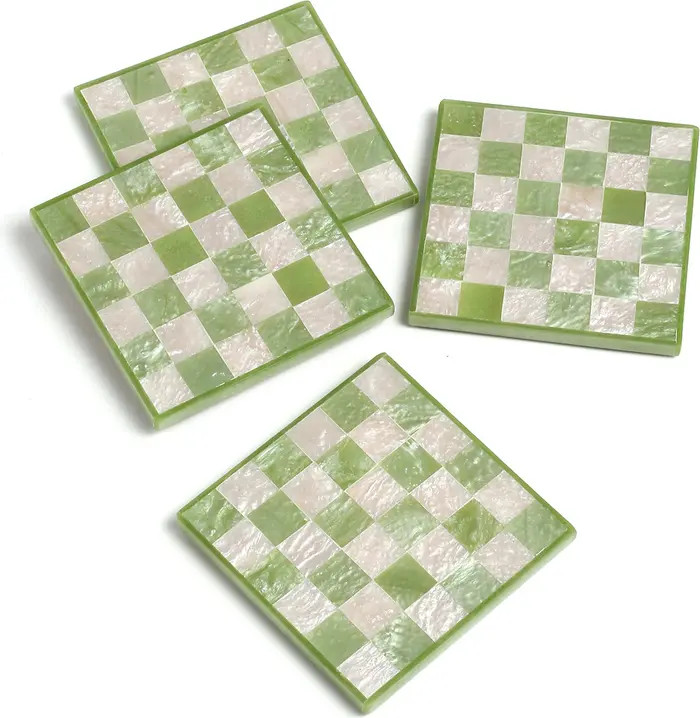 Tiramisu Set of 4 Checkered Resin Coasters | Nordstromrack | Nordstrom Rack