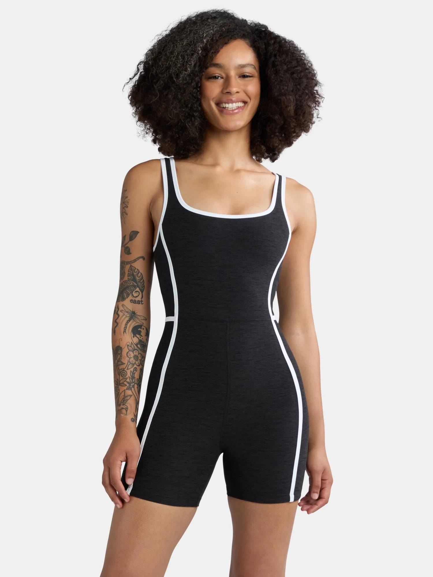 Athletic Works Women's and Women's Plus ButterCore Tipped Tennis Romper, Sizes XS-4X | Walmart (US)