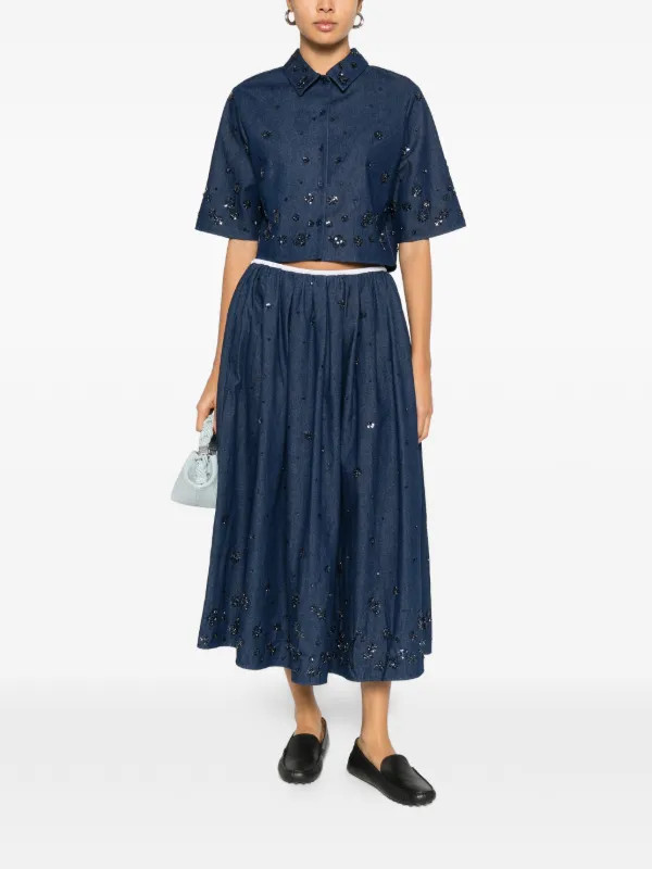 sequin embellished A-line skirt | Farfetch Global