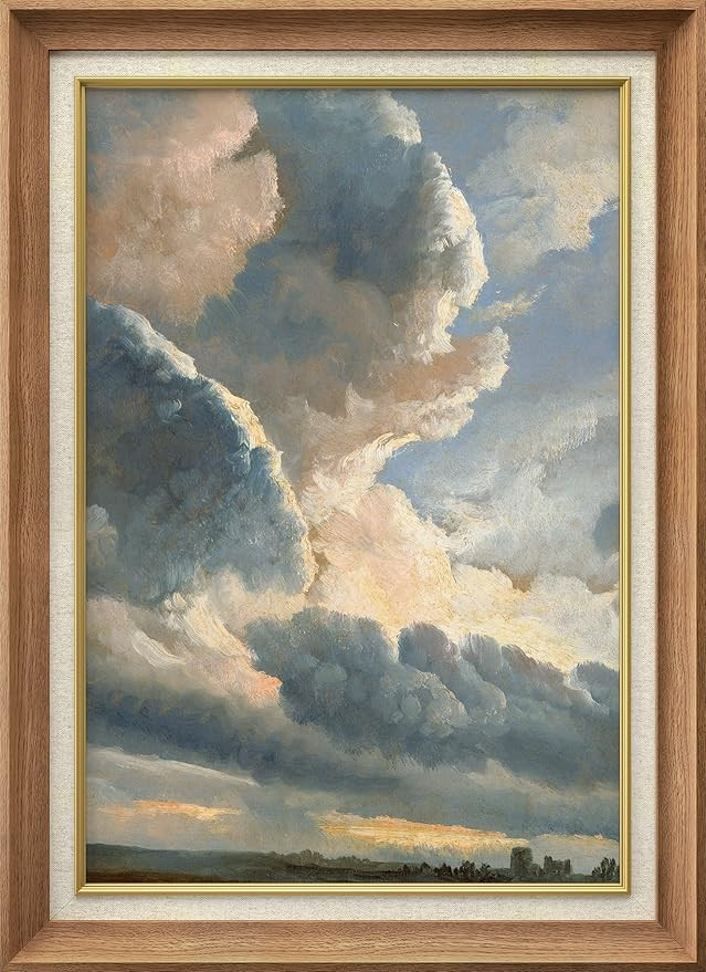 SIGNWIN Premium Frame Art Study of Sunset Clouds Near Rome by Simon Denis Classical Historical Il... | Amazon (US)