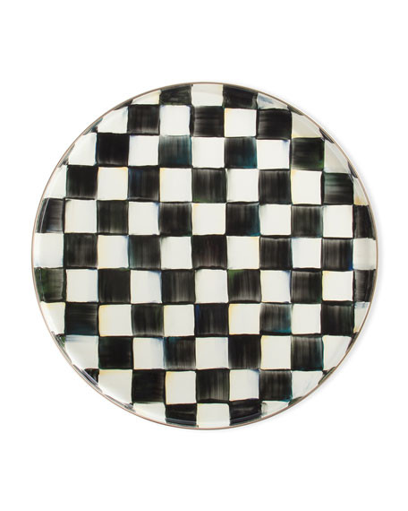 MacKenzie-Childs Courtly Check Round Enamel Tray | Neiman Marcus