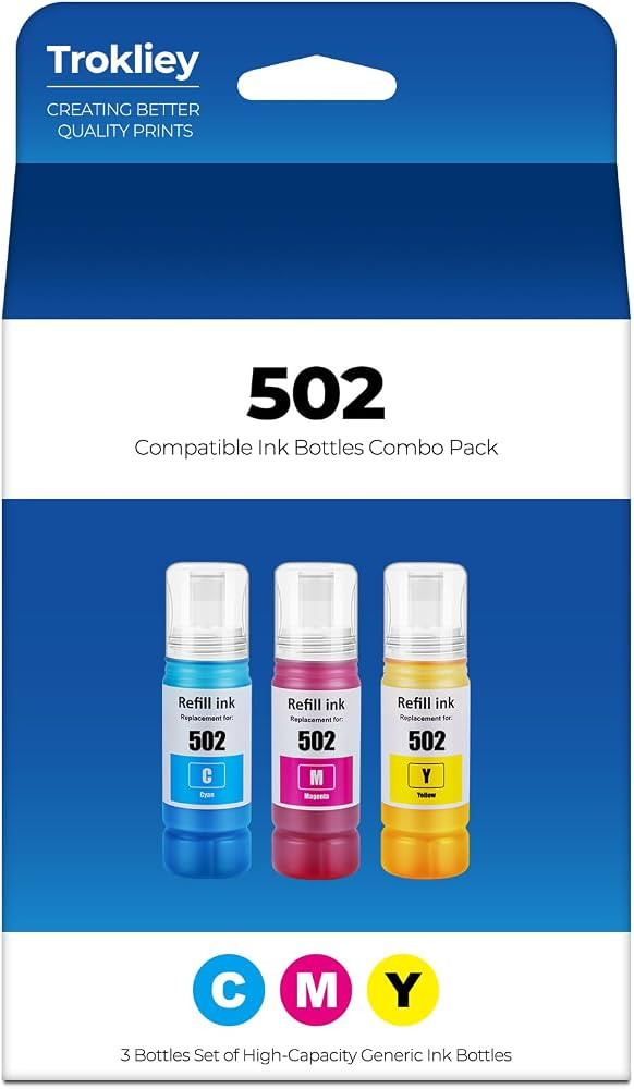 502 Ink Bottle Color Combo Pack ET-2760 ET-2850 ET-4760 ET-3850 Replacement for Epson 502 Ink Ref... | Amazon (US)